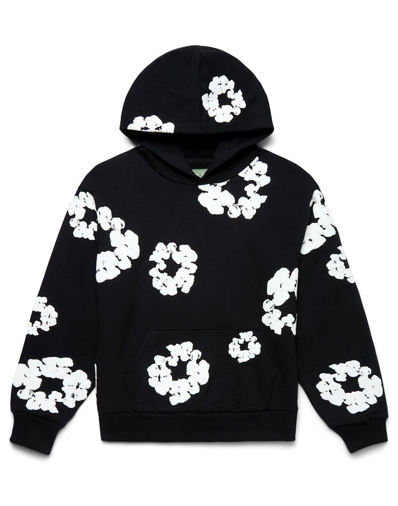 Denim Tears The Cotton Wreath Hoodie Sweatshirt Grey And Black Size:S-XL
