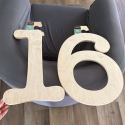 Wooden Numbers 16