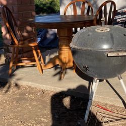 grill and kitchen table