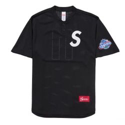 Supreme S Logo Baseball Jersey Black