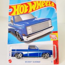 HOT WHEELS '83 CHEVY SILVERADO  NAVY BLUE THEN AND NOW