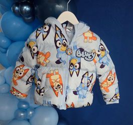 Kids BLUEY Puffer Cozy Sherpa Zip-up Jacket Boys SIZE 5T