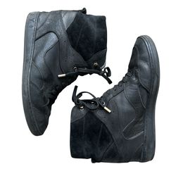 Louis Vuitton Cliff Millenium Monogram High Top Wedge Suede Sneakers Size 41 Made In Italy