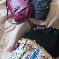 Designer's Handbags Lot - Kate Spade-Sharif-The Sak-La Gioe Di Toscana- Italian Suede 