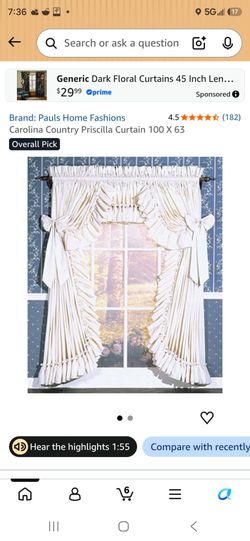 Pauls Home Fashions Carolina Country Priscilla Curtain 100x63