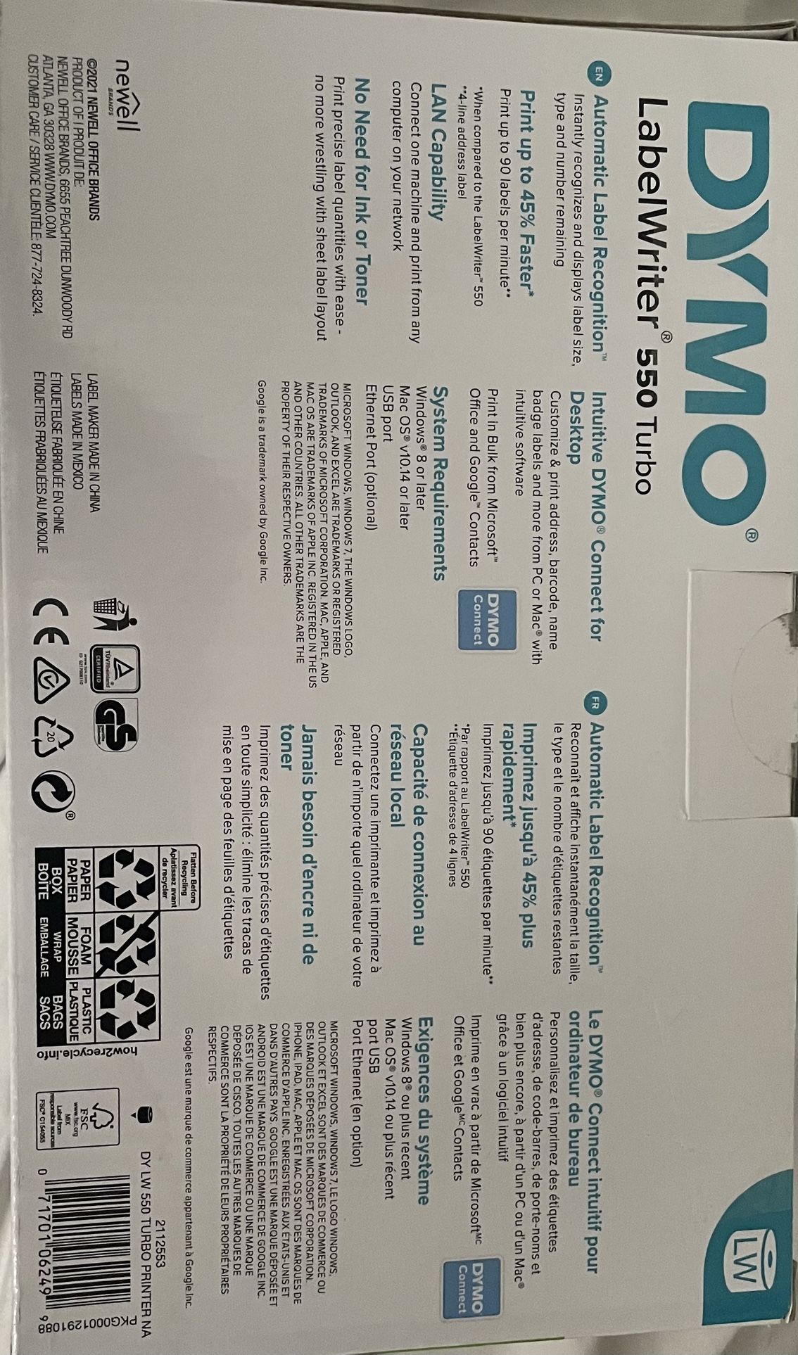 Dymo 550 Turbo Label Maker Printer