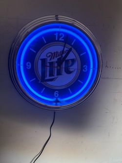Neon blue Miller light clock Neon blue Miller light clock
