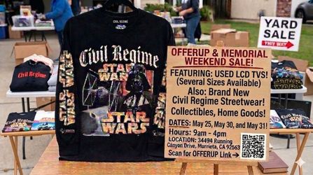 Garage sale with new steetwear