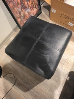 Black Leather Ottoman – Great Condition