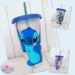 Stitch, Disney, Starbucks Cups, Custom Made