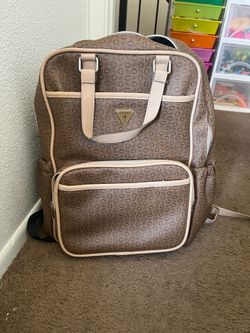 Guess Mocha Monogram Lottie Travel Backpack