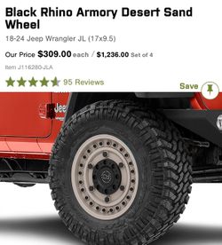Black Rhino Armory Desert Sand Wheel Jeep Rubicon