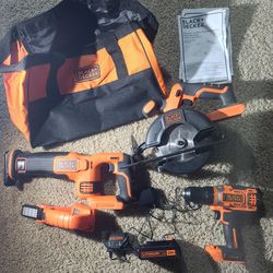 Black and Decker 4 tool 20V MAX Lithium-Ion Cordless Tool Set