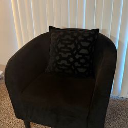 Microfiber Tub Accent Chair, Black
