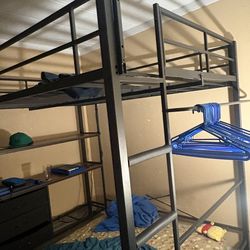 Full size bunk bed w/ desk