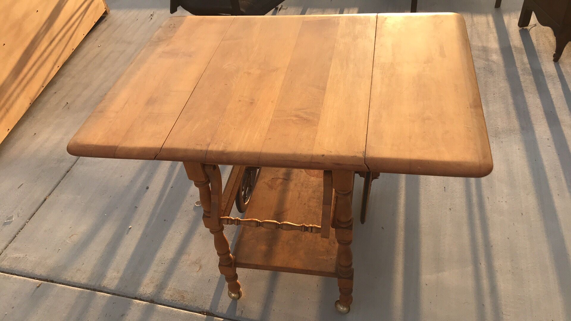 Plymouth Rock Maple wood antique tea cart