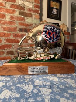 SUPER BOWL 25 CHROME FOOTBALL HELMET NEW YORK GIANTS