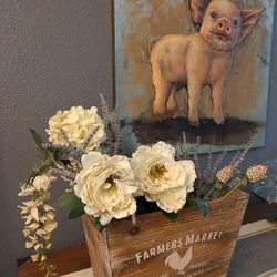 Vintage Farmer's Market Wooden Tote