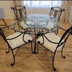 48 Inch Glass Table With Four Chairs