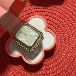 New | Indian White Marble Adjustable Ring