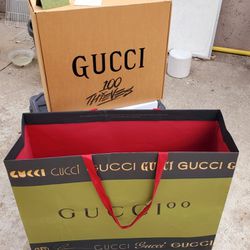 Large GUCCI "100 Theives" 2022 Box (empty)+ X-Large Gucci 100 Paper Shp Bag & COA