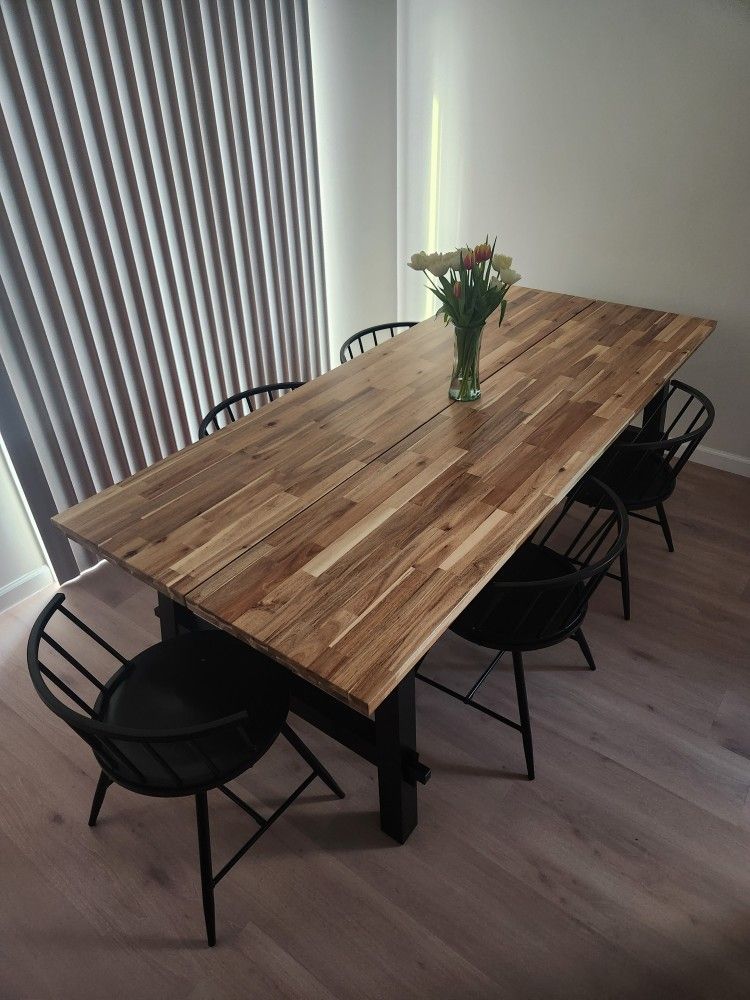 Wooden Dining Table And 6 Chairs