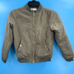 Girls H&M Bomber Jacket Olive Green Sz. 9-10 Y