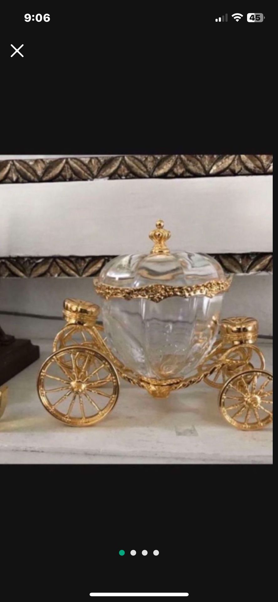 Disney Coach Cinderella Carriage Crystal Gold