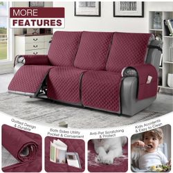 TAOCOCO Recliner Sofa Slipcover Couch Covers for 3 Cushion Couch, Pet Sofa Cover for 3 Seat Recliner Sofa, Washable Reclining Sofa Cover Furniture Pro