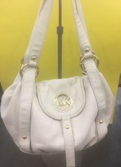 Michael Kors bone leather handbags.