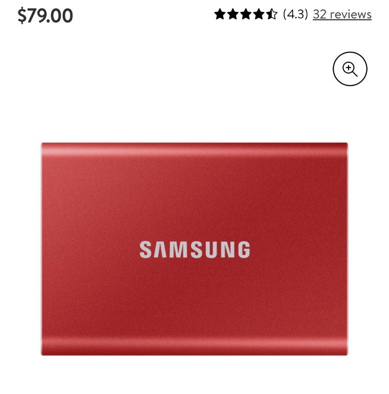 SAMSUNG Portable SSD T7 500GB USB 3.2 External - Red (MU-PC500R/AM)

