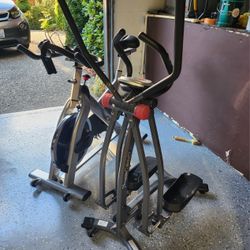 Stationary Exercise Bike  And Elliptical Air Walker 