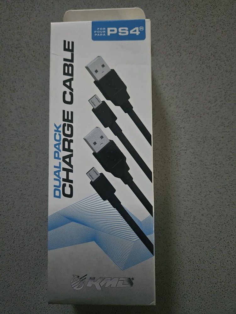 KMD Dual Pack Charge Cable For PS4 