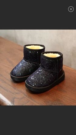 New glitter black boots size 8-3.5