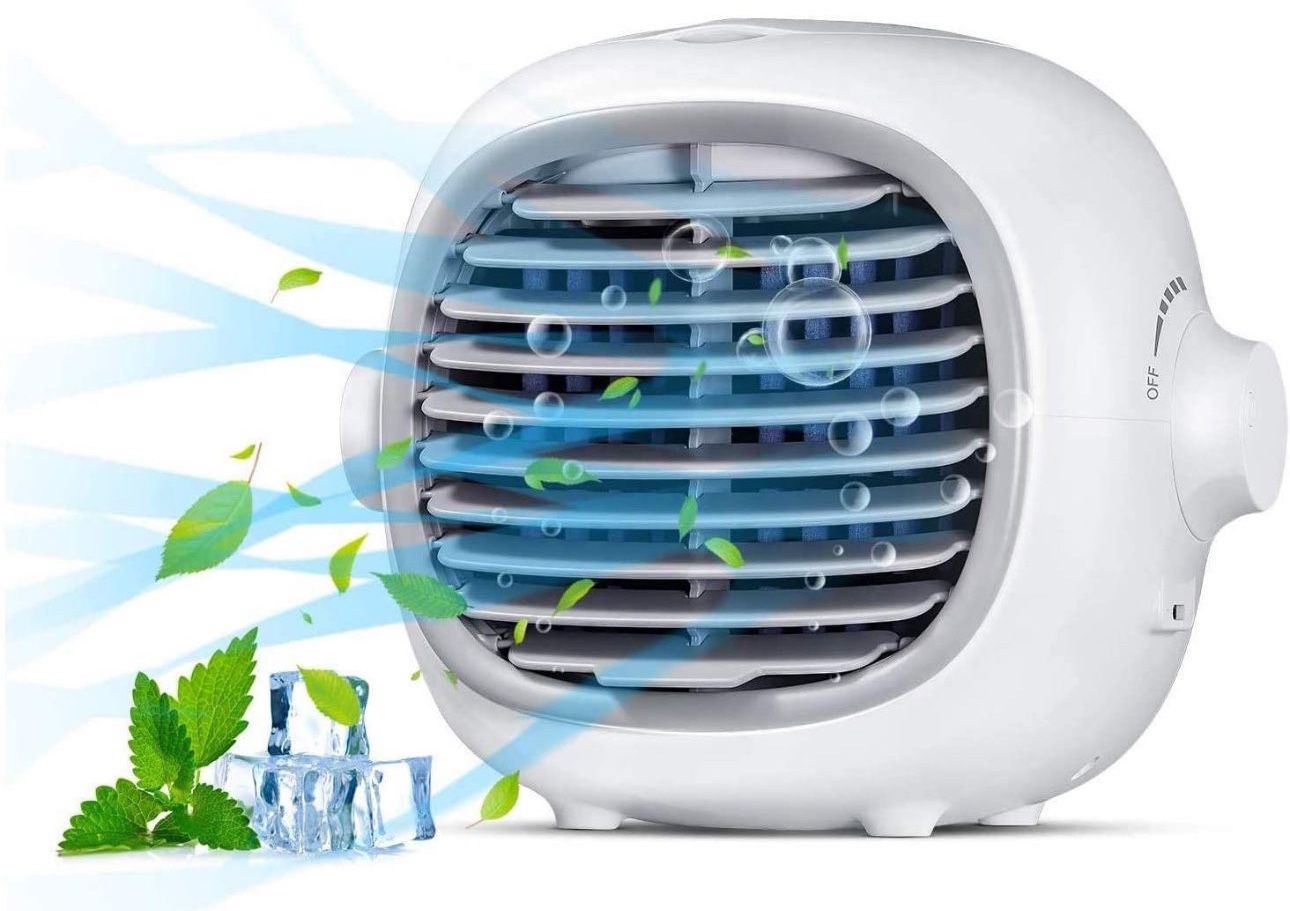 Portable Air Conditioner, Rapid Cooling USB Charging Air Conditioner Fan Evaporative Air Conditioner Fan for School for Bedroom for Office