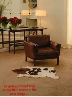 Genuine Natural Cowhide Rug - 109 x 117 cm