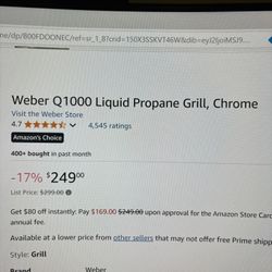 Weber Q1000 Gas Grill