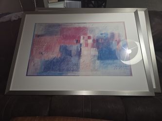 34×48 Glass And Silver Picture Frames With Paintings