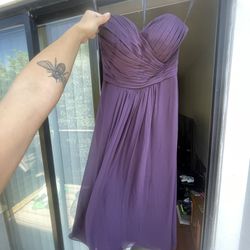 Purple Strapless Formal/Bridesmaid Dress