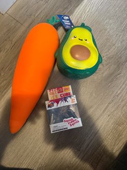 Squishy Fidget Toy Bundle – Carrot, Avocado, Ice Cube