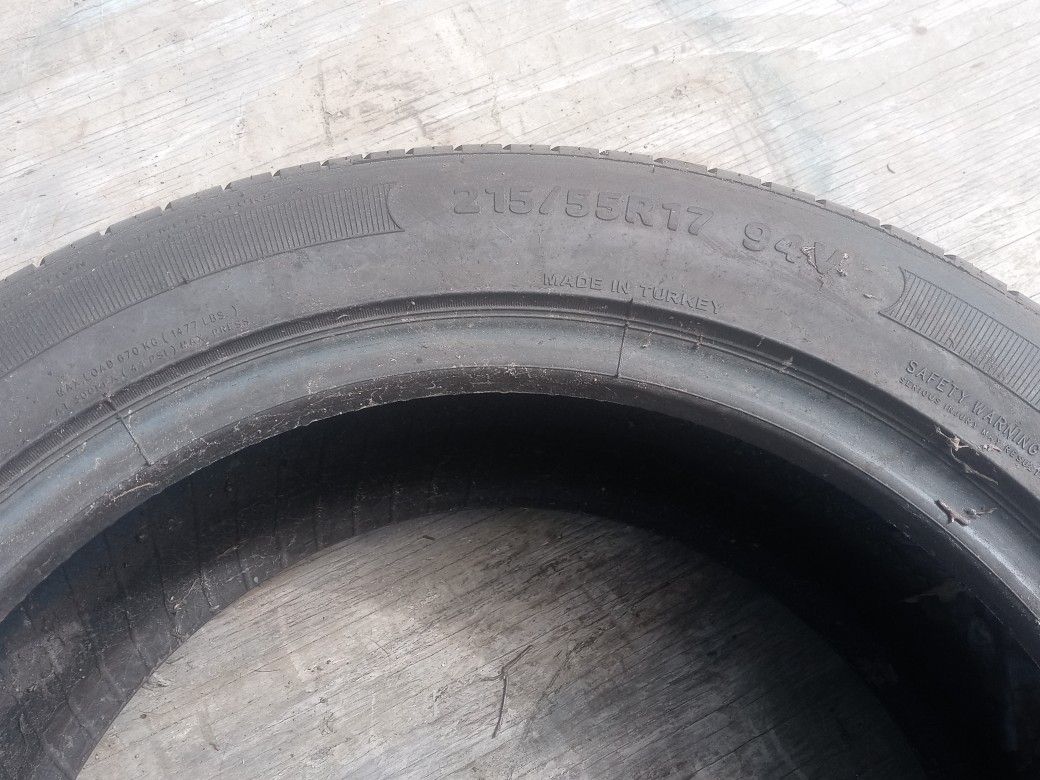 2 Used Tires 215/55/r17