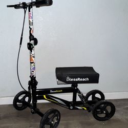 Knee Scooter – Stickered & Cat-Approved!