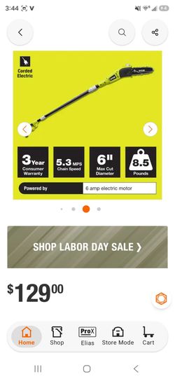 Ryobi Corded Electric Pole Saw