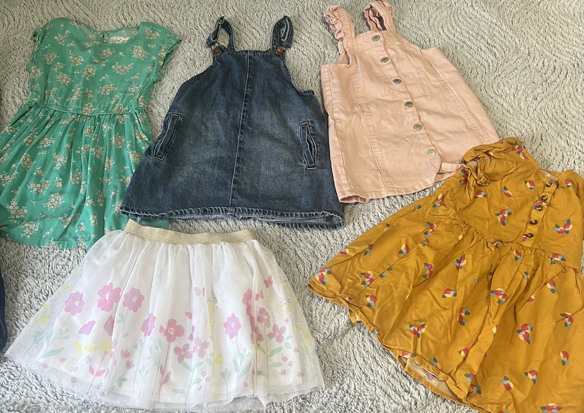 Girl Overalls And Dresses Size 4t Lot