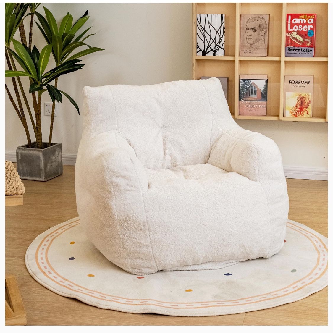 Bean Bag Chair with Filler White 
