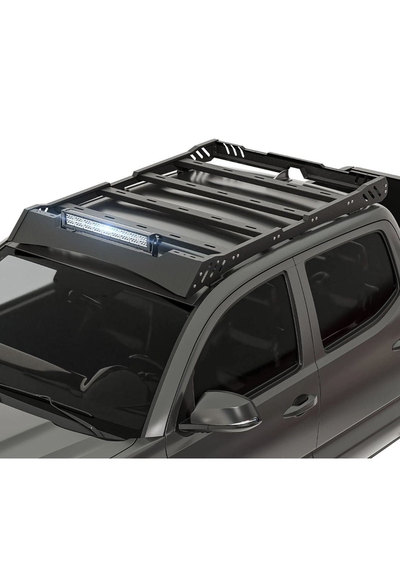 New in the box for Tacoma Top Roof Rack Cargo Basket with LED Light Bar Compatible with 2005-2023 Tacoma Double Cab/Crew Cab (4 Full-Size Doors), Over