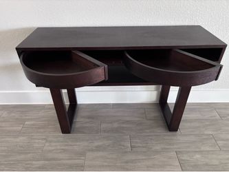 console/sofa table with two curved pull-out drawers