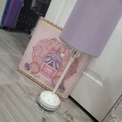 Purple Lamp And Wall Art