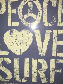 Peace.love.surf Wooden Sign