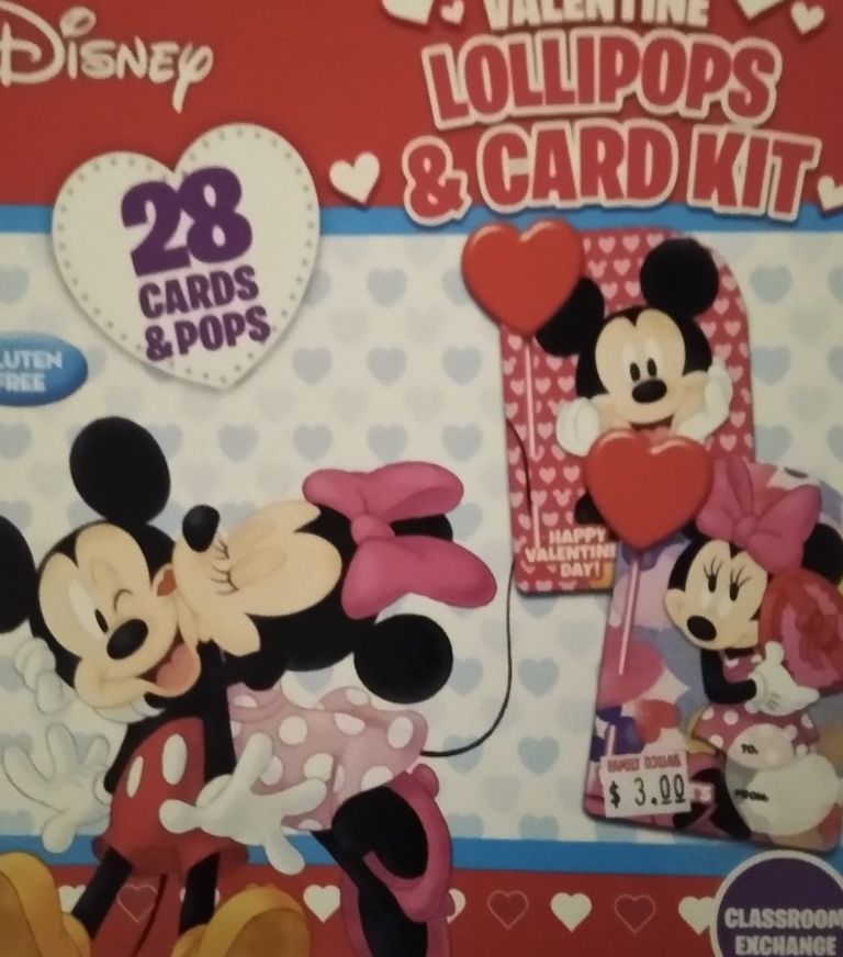 Kids 28 Valentine Cards With Lollipops